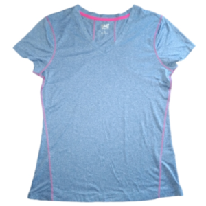 Everlast Women's Sz. Large Short Sleeve Active Wear Top Blue Breathable Cool